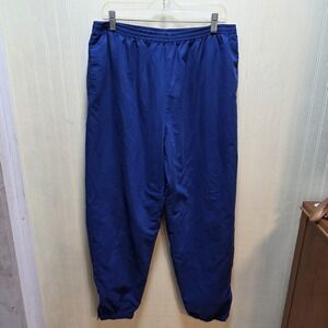 Activology Pants Mens Large Blue Track Woven Lined Elastic Waist Zip Ankles